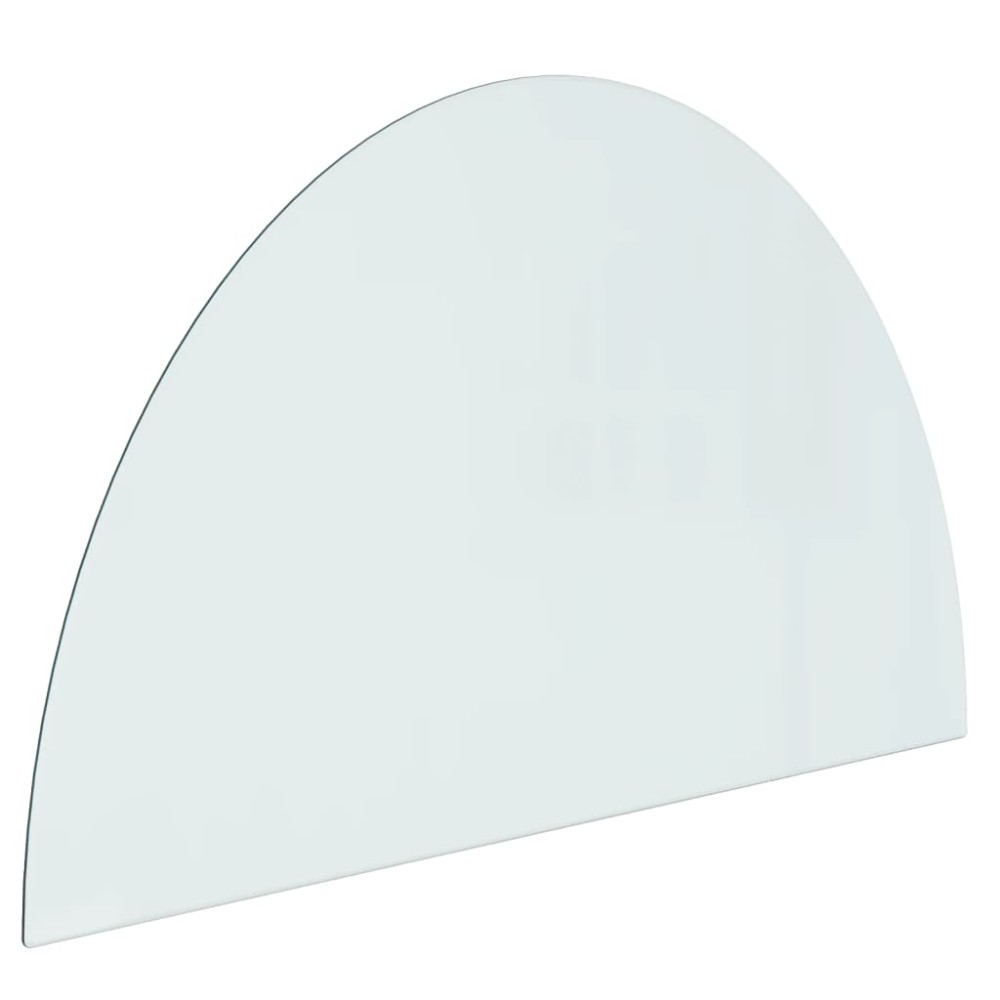 vidaXL Placă de sticlă pentru șemineu, semi-rotundă, 1000x600 mm