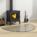 vidaXL Placă de sticlă pentru șemineu, semi-rotundă, 1000x600 mm vidaXL Placă de sticlă pentru șemineu, semi-rotundă, 1000x600 mm