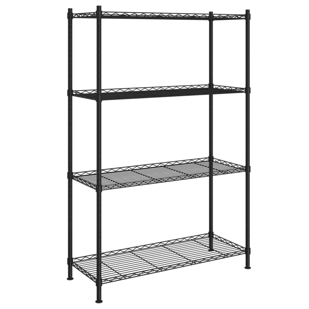 vidaXL Raft de depozitare, 4 niveluri, negru, 90 x 35 x 137 cm, 200 kg