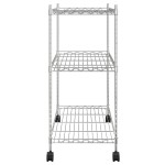 vidaXL Raft depozitare cu roți, 3 niveluri, 60x35x81 cm, crom, 150 kg vidaXL Raft depozitare cu roți, 3 niveluri, 60x35x81 cm, crom, 150 kg