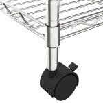 vidaXL Raft depozitare cu roți, 3 niveluri, 60x35x81 cm, crom, 150 kg vidaXL Raft depozitare cu roți, 3 niveluri, 60x35x81 cm, crom, 150 kg