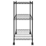 vidaXL Raft depozitare cu roți, 3 niveluri, negru, 60x35x81cm, 150 kg vidaXL Raft depozitare cu roți, 3 niveluri, negru, 60x35x81cm, 150 kg