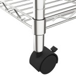 vidaXL Raft depozitare cu roți, 4 niveluri, 90x35x142 cm, crom, 200 kg