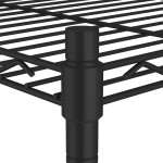 vidaXL Raft depozitare cu roți 4 niveluri negru 90x35x142 cm 200 kg vidaXL Raft depozitare cu roți 4 niveluri negru 90x35x142 cm 200 kg