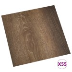 vidaXL Plăci de pardoseală autoadezive, 55 buc., maro, PVC, 5,11 m² vidaXL Plăci de pardoseală autoadezive, 55 buc., maro, PVC, 5,11 m²