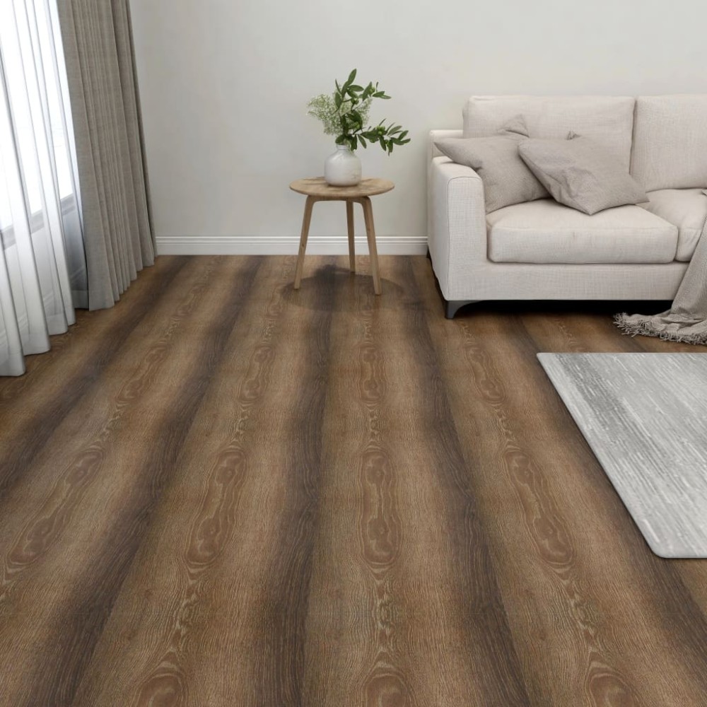 vidaXL Plăci de pardoseală autoadezive, 55 buc., maro, PVC, 5,11 m²