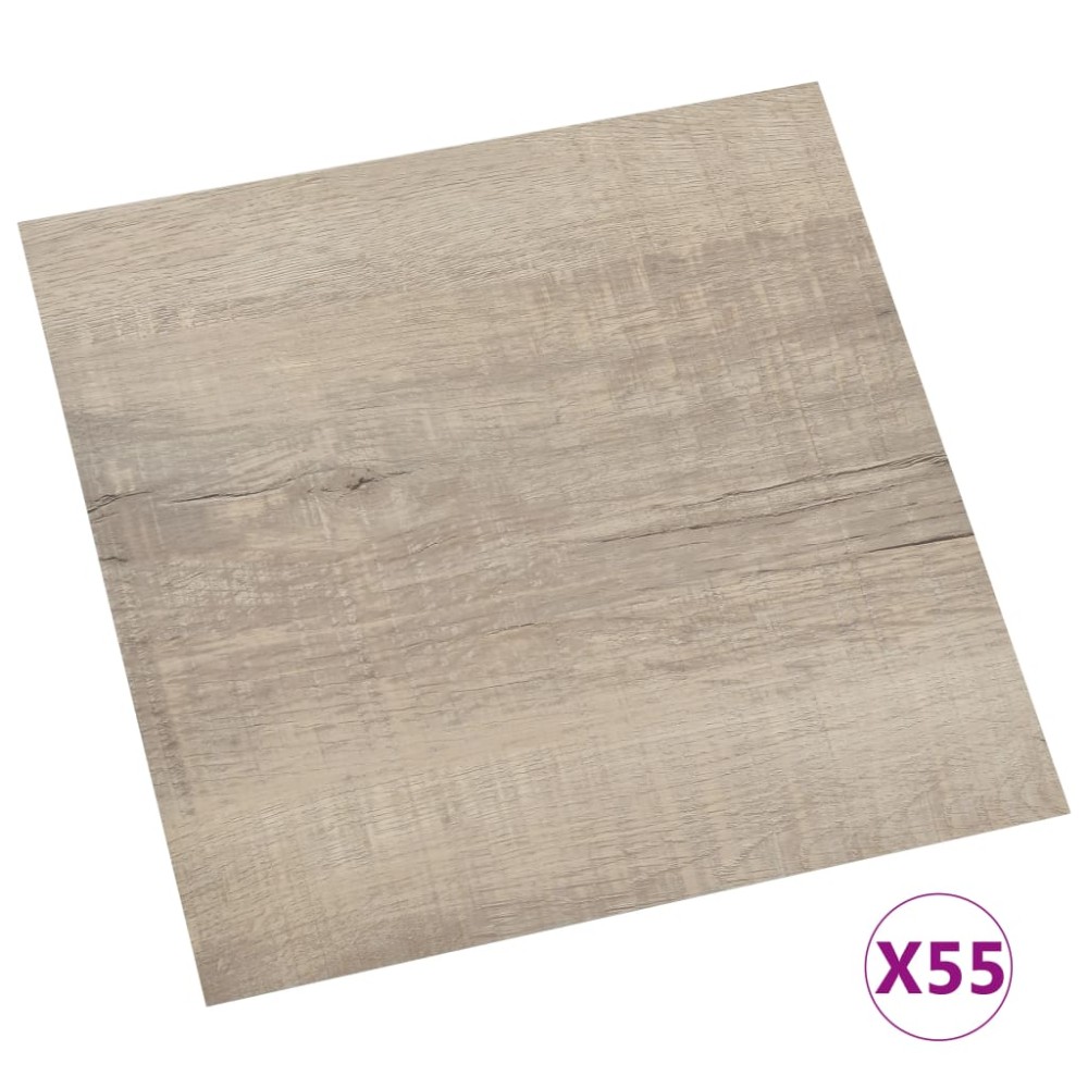 vidaXL Plăci de pardoseală autoadezive 55 buc. gri taupe PVC 5,11 m²