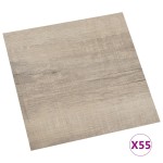 vidaXL Plăci de pardoseală autoadezive 55 buc. gri taupe PVC 5,11 m² vidaXL Plăci de pardoseală autoadezive 55 buc. gri taupe PVC 5,11 m²