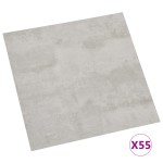 vidaXL Plăci pardoseală autoadezive 55 buc. gri deschis PVC 5,11 m² vidaXL Plăci pardoseală autoadezive 55 buc. gri deschis PVC 5,11 m²