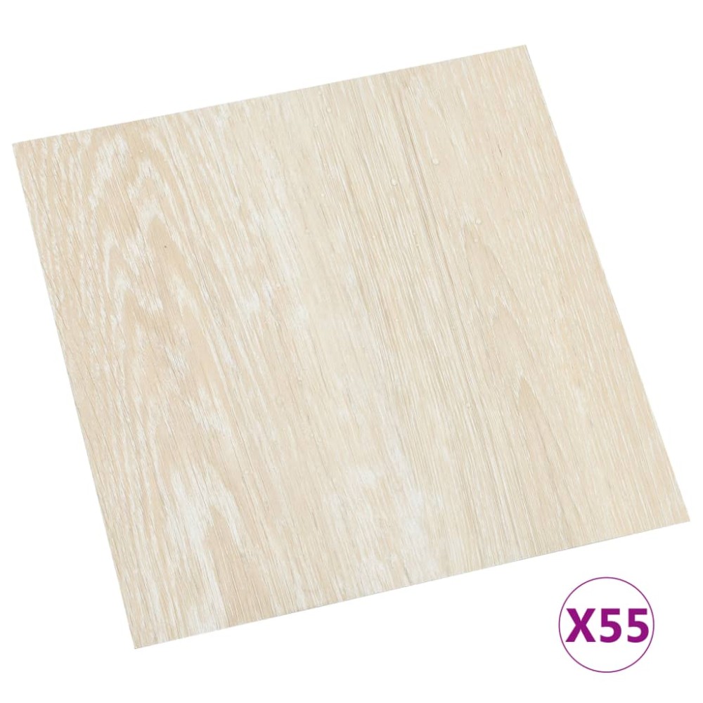vidaXL Plăci de pardoseală autoadezive, 55 buc., bej, PVC, 5,11 m²