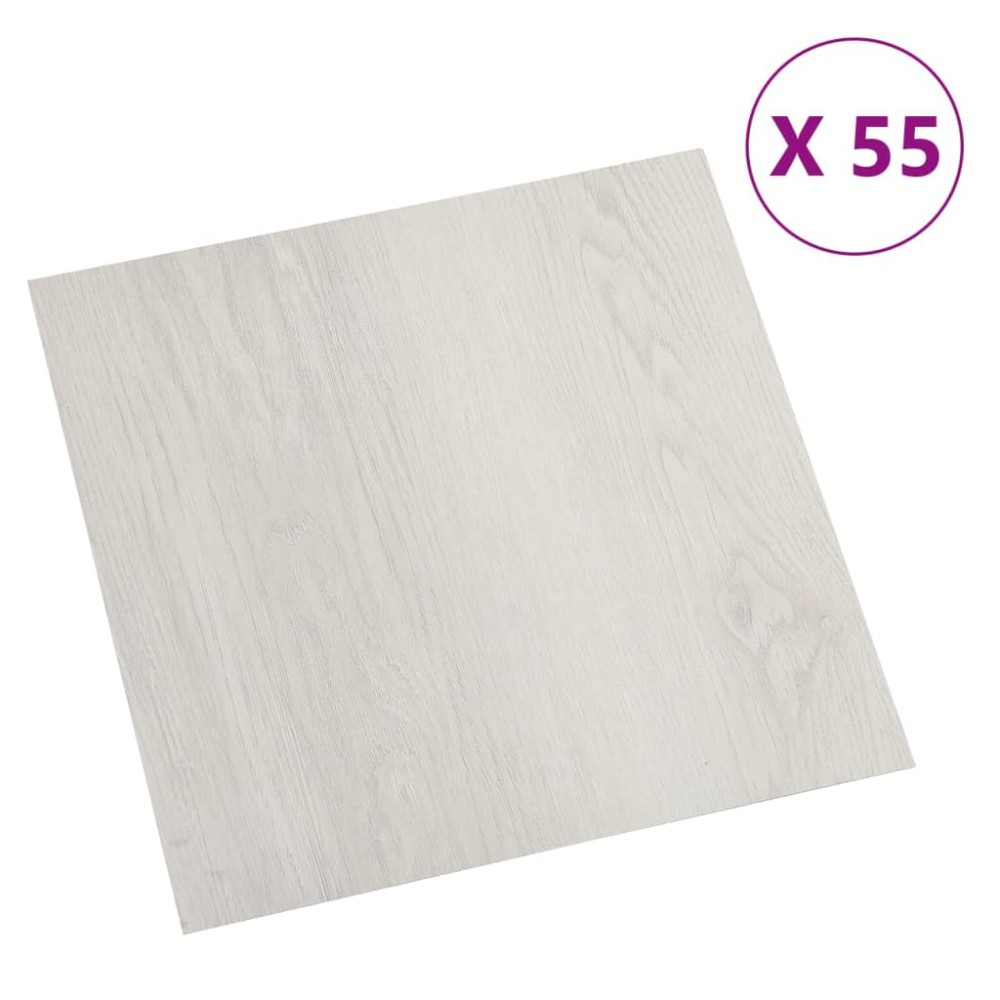 vidaXL Plăci de pardoseală autoadezive, 55 buc., bej, PVC, 5,11 m²