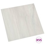 vidaXL Plăci de pardoseală autoadezive, 55 buc., crem, 5,11 m² PVC vidaXL Plăci de pardoseală autoadezive, 55 buc., crem, 5,11 m² PVC