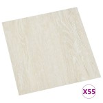 vidaXL Plăci de pardoseală autoadezive, 55 buc., crem, 5,11 m², PVC vidaXL Plăci de pardoseală autoadezive, 55 buc., crem, 5,11 m², PVC