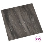vidaXL Plăci de pardoseală autoadezive 55 buc. gri închis PVC 5,11 m² vidaXL Plăci de pardoseală autoadezive 55 buc. gri închis PVC 5,11 m²