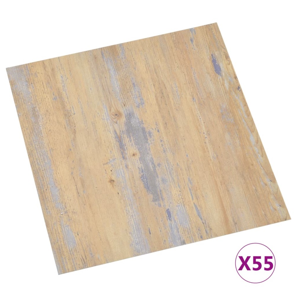 vidaXL Plăci de pardoseală autoadezive, 55 buc., maro, PVC, 5,11 m²