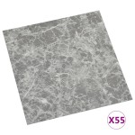 vidaXL Plăci pardoseală autoadezive, 55 buc., gri beton, 5,11 m², PVC