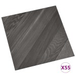 vidaXL Plăci pardoseală autoadezive 55 buc. gri PVC dungi 5,11 m² vidaXL Plăci pardoseală autoadezive 55 buc. gri PVC dungi 5,11 m²