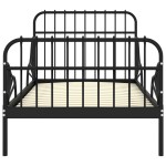 vidaXL Cadru de pat extensibil, negru, 80x130/200 cm, metal vidaXL Cadru de pat extensibil, negru, 80x130/200 cm, metal