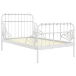 vidaXL Cadru de pat extensibil, gri, 80x130/200 cm, metal vidaXL Cadru de pat extensibil, gri, 80x130/200 cm, metal
