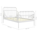 vidaXL Cadru de pat extensibil, gri, 80x130/200 cm, metal vidaXL Cadru de pat extensibil, gri, 80x130/200 cm, metal