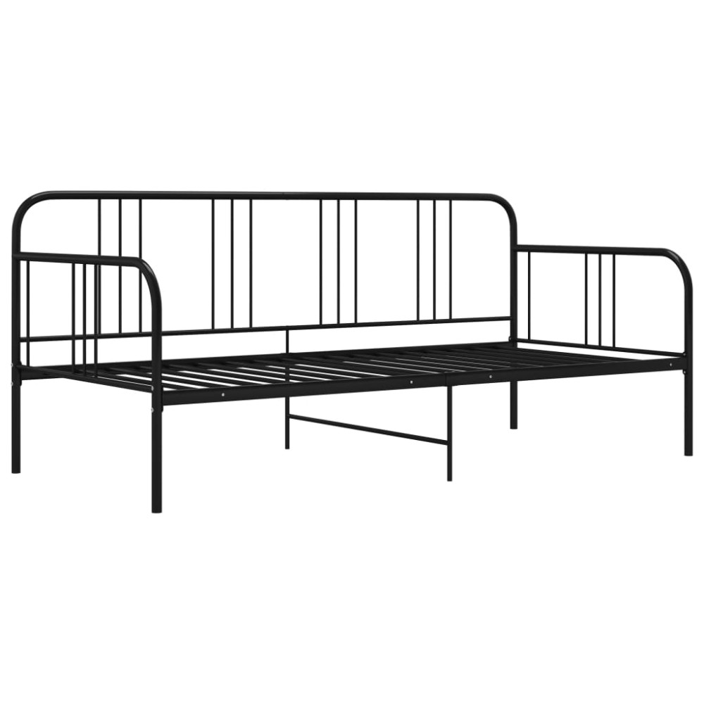 vidaXL Cadru de pat canapea, negru, 90 x 200 cm, metal