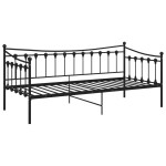 vidaXL Cadru de pat canapea, negru, 90x200 cm, metal vidaXL Cadru de pat canapea, negru, 90x200 cm, metal