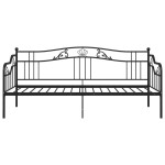 vidaXL Cadru de pat canapea, negru, 90x200 cm, metal vidaXL Cadru de pat canapea, negru, 90x200 cm, metal