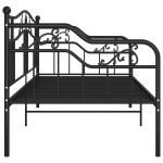 vidaXL Cadru de pat canapea, negru, 90x200 cm, metal vidaXL Cadru de pat canapea, negru, 90x200 cm, metal