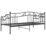 vidaXL Cadru de pat canapea, negru, 90x200 cm, metal vidaXL Cadru de pat canapea, negru, 90x200 cm, metal
