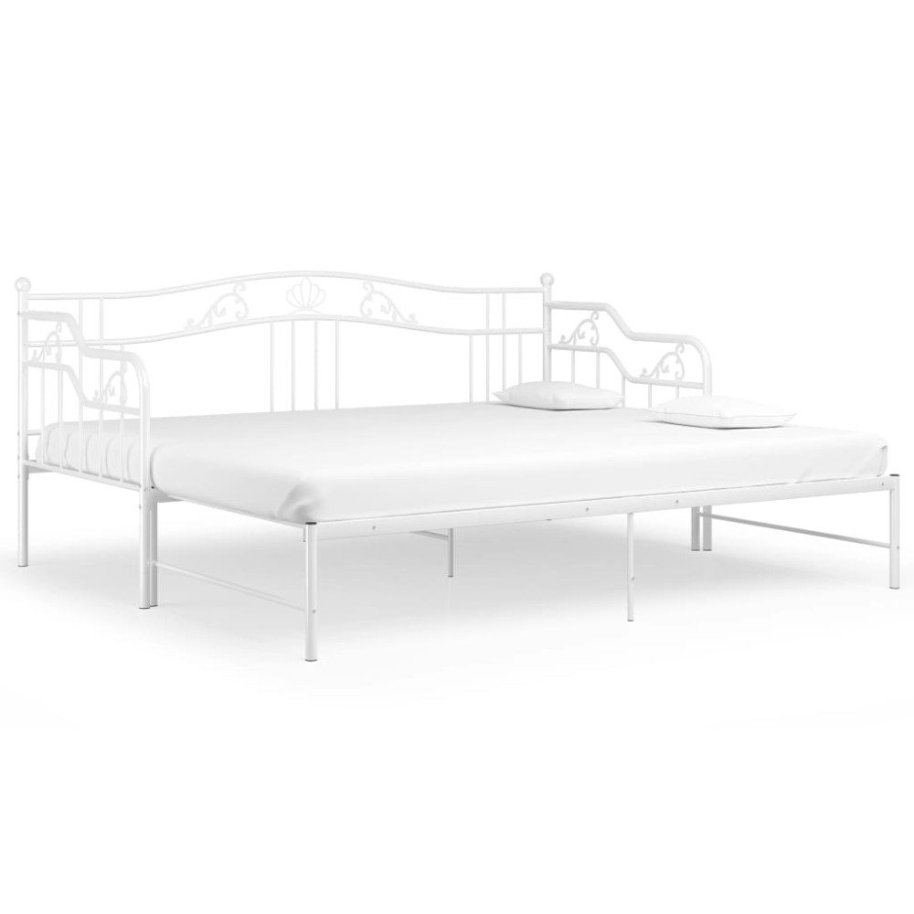 vidaXL Cadru canapea extensibilă, alb, 90x200 cm, metal