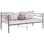 vidaXL Cadru de pat canapea, negru, 90x200 cm, metal vidaXL Cadru de pat canapea, negru, 90x200 cm, metal