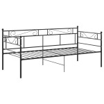 vidaXL Cadru de pat canapea, negru, 90x200 cm, metal vidaXL Cadru de pat canapea, negru, 90x200 cm, metal