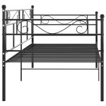 vidaXL Cadru de pat canapea, negru, 90x200 cm, metal vidaXL Cadru de pat canapea, negru, 90x200 cm, metal