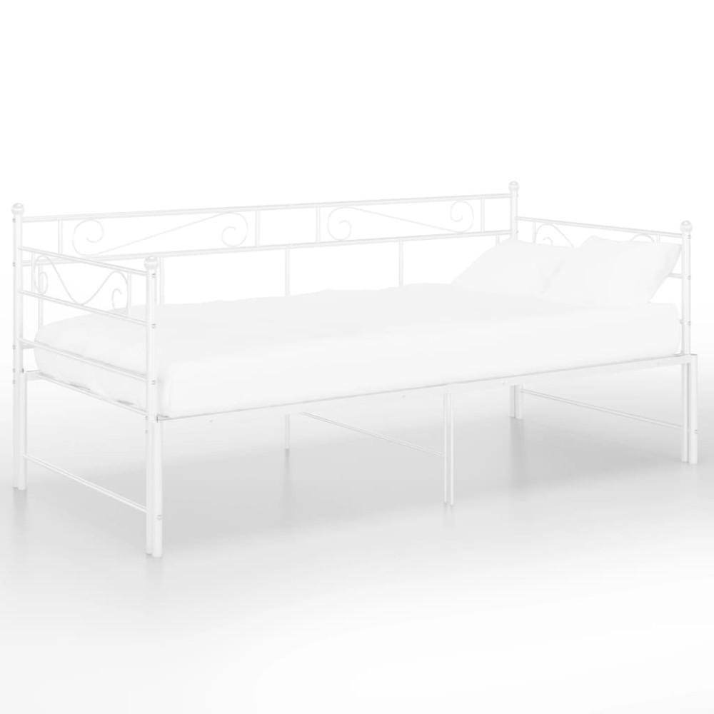 vidaXL Cadru canapea extensibilă, alb, 90x200 cm, metal