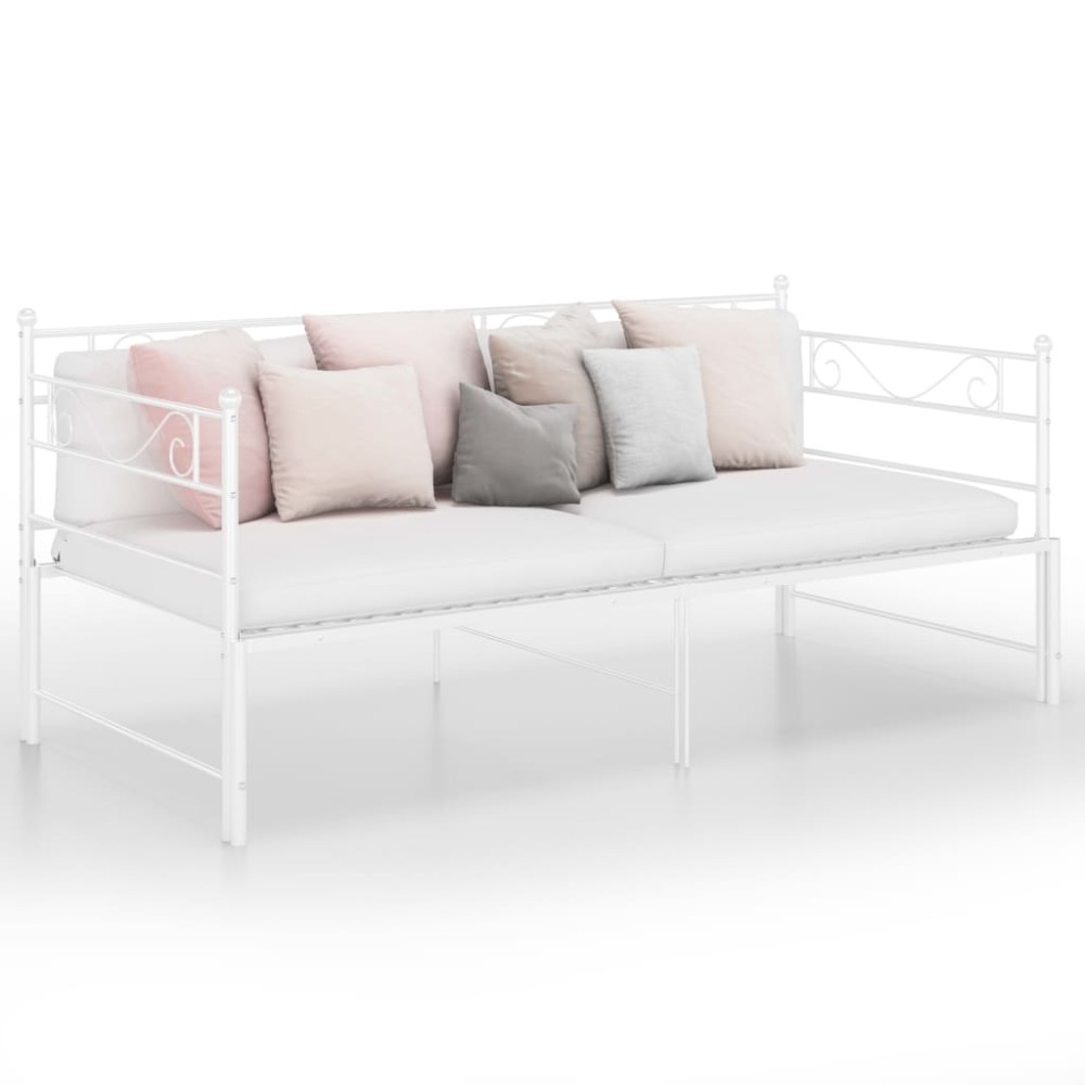 vidaXL Cadru canapea extensibilă, alb, 90x200 cm, metal