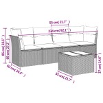 vidaXL Set canapea de grădină cu perne, 5 piese, gri, poliratan vidaXL Set canapea de grădină cu perne, 5 piese, gri, poliratan