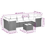 vidaXL Set mobilier de grădină cu perne, 8 piese, negru, poliratan