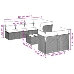 vidaXL Set mobilier de grădină cu perne, 8 piese, negru, poliratan vidaXL Set mobilier de grădină cu perne, 8 piese, negru, poliratan