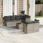 vidaXL Set mobilier de grădină cu perne, 8 piese gri deschis poliratan vidaXL Set mobilier de grădină cu perne, 8 piese gri deschis poliratan
