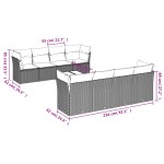 vidaXL Set mobilier de grădină cu perne, 9 piese, negru, poliratan