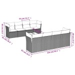 vidaXL Set mobilier de grădină cu perne, 9 piese, negru, poliratan