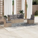 vidaXL Set canapele de grădină cu perne, 5 piese, bej, poliratan vidaXL Set canapele de grădină cu perne, 5 piese, bej, poliratan