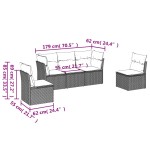 vidaXL Set canapele de grădină cu perne, 5 piese gri deschis poliratan