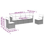 vidaXL Set mobilier grădină cu perne, 6 piese, gri, poliratan