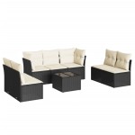 vidaXL Set mobilier de grădină cu perne, 8 piese, negru, poliratan