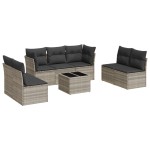 vidaXL Set mobilier de grădină cu perne, 8 piese gri deschis poliratan