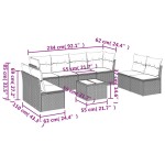 vidaXL Set mobilier de grădină cu perne, 9 piese, negru, poliratan vidaXL Set mobilier de grădină cu perne, 9 piese, negru, poliratan