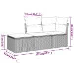 vidaXL Set canapele de grădină cu perne, 3 piese, maro, poliratan vidaXL Set canapele de grădină cu perne, 3 piese, maro, poliratan