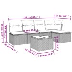 vidaXL Set mobilier grădină cu perne, 6 piese, gri, poliratan