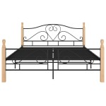 vidaXL Cadru de pat cu tăblie fără saltea, negru, 140x200 cm, metal
